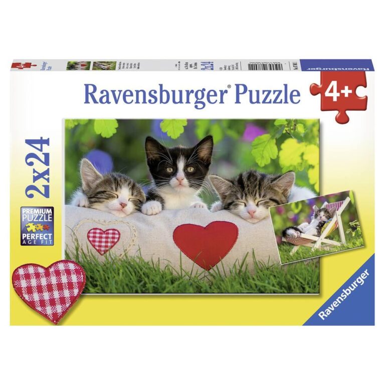 Puzzles 2 x 24 pièces Chatons au repos Ravensburger