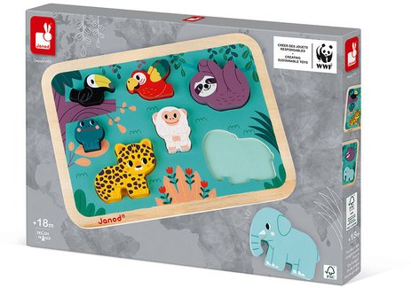 Chunky puzzle Jungle Janod, 7 pièces