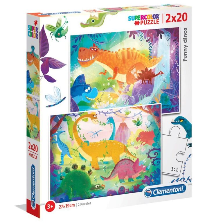 Puzzle Supercolor 2 x 20 pièces Dinosaures Clementoni