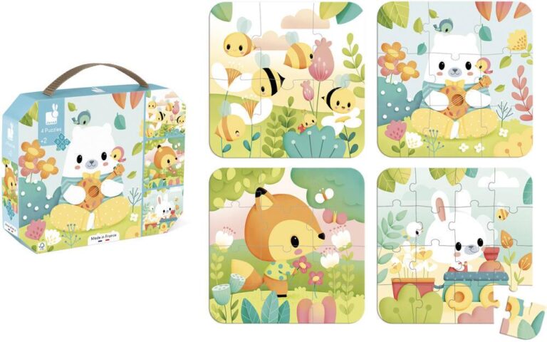 4 puzzles en bois évolutifs Janod