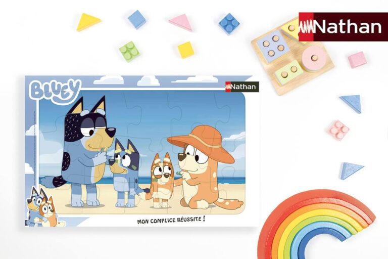 Puzzle Cadre 15 pièces Bluey à la plage Nathan
