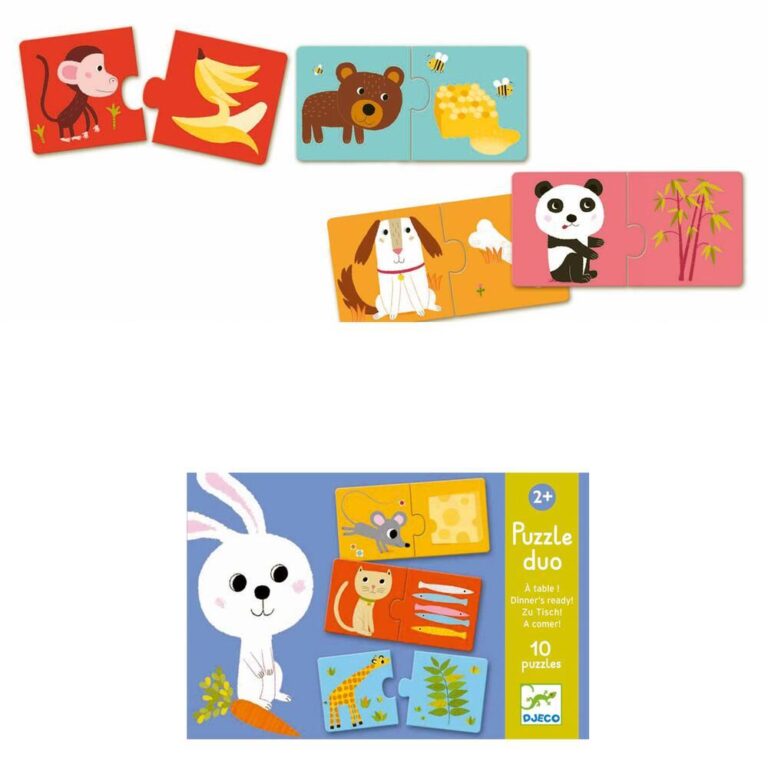 10 puzzles 2 pièces Duo À table Djeco