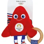 Hochet avec Anneau en Bois Mascotte Paris 2024