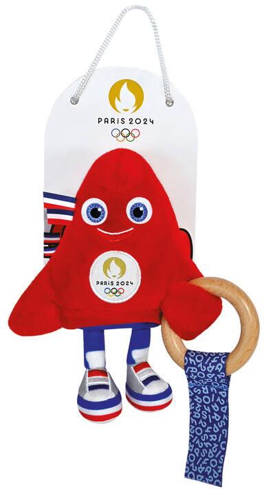 Hochet avec Anneau en Bois Mascotte Paris 2024