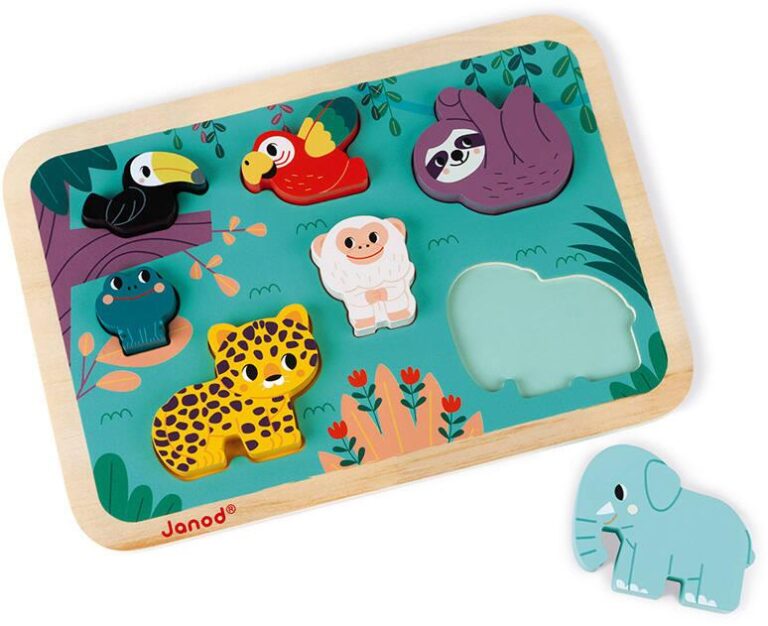 Chunky puzzle Jungle Janod, 7 pièces