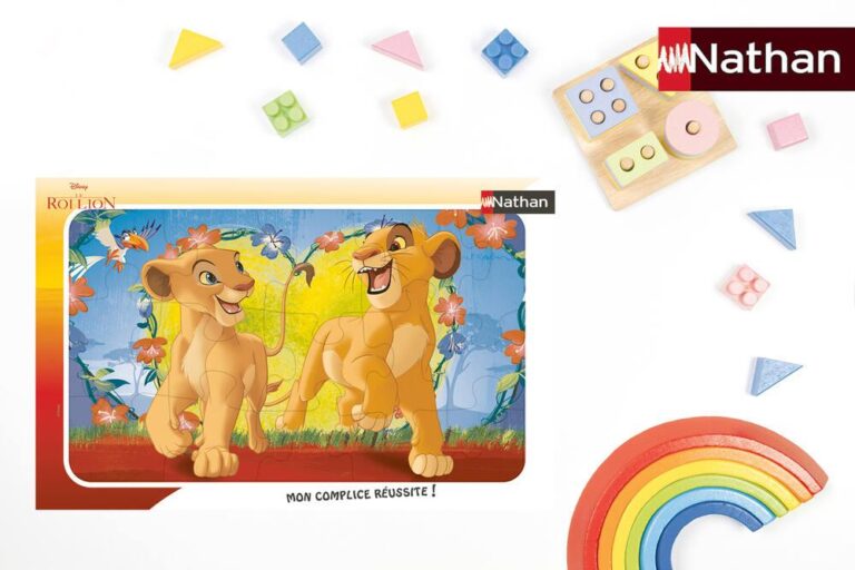 Puzzle Cadre 15 pièces Le Roi Lion Simba et Nala Nathan