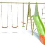 Portique bois et métal 2,30 m Cap avec toboggan