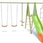 Portique bois et métal 2,30 m Cap avec toboggan