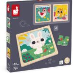 Coffret 3 puzzles Trio Janod, 9 pièces chacun