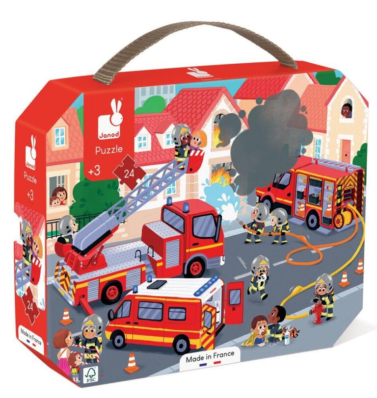 Puzzle Pompiers Janod, 24 pièces