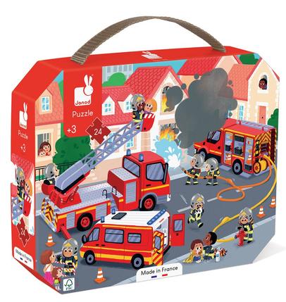Puzzle Pompiers Janod, 24 pièces