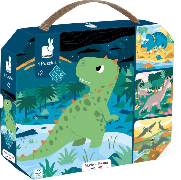 4 puzzles évolutifs Dinosaures Janod