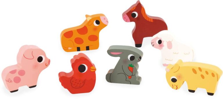 Chunky puzzle À la ferme Janod, 7 pièces
