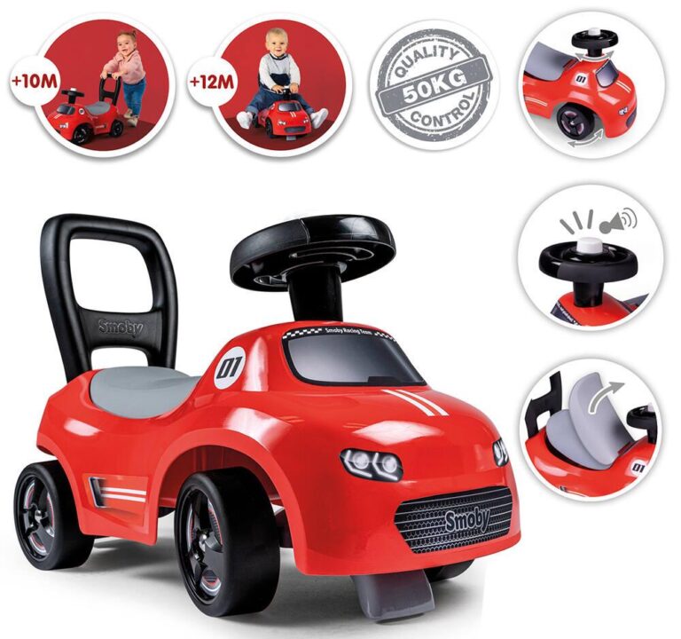 Porteur Auto Smoby rouge