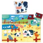 Puzzle silhouette Les Vaches à la ferme Djeco, 24 pièces
