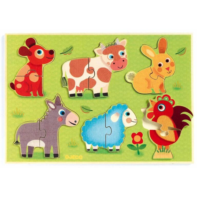 Puzzle bois Coucou Cow Djeco, 12 pièces
