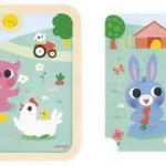 Puzzle À la ferme en bois Janod, 24 pièces