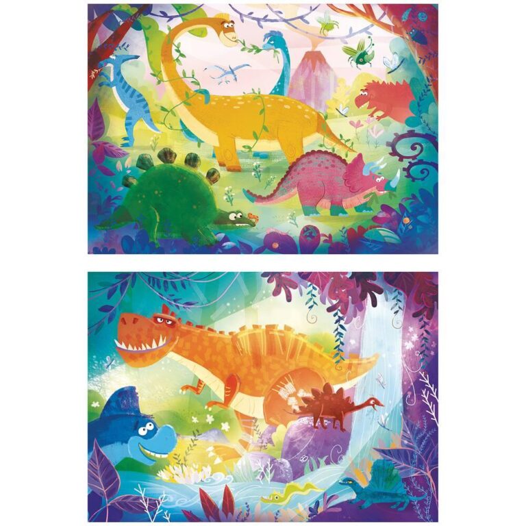Puzzle Supercolor 2 x 20 pièces Dinosaures Clementoni