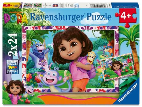 Puzzles 2 x 24 pièces Dora l&rsquo;exploratrice Ravensburger