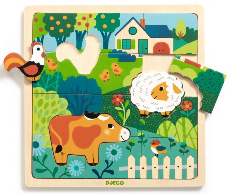 Puzzlo Farm Djeco, 12 pièces