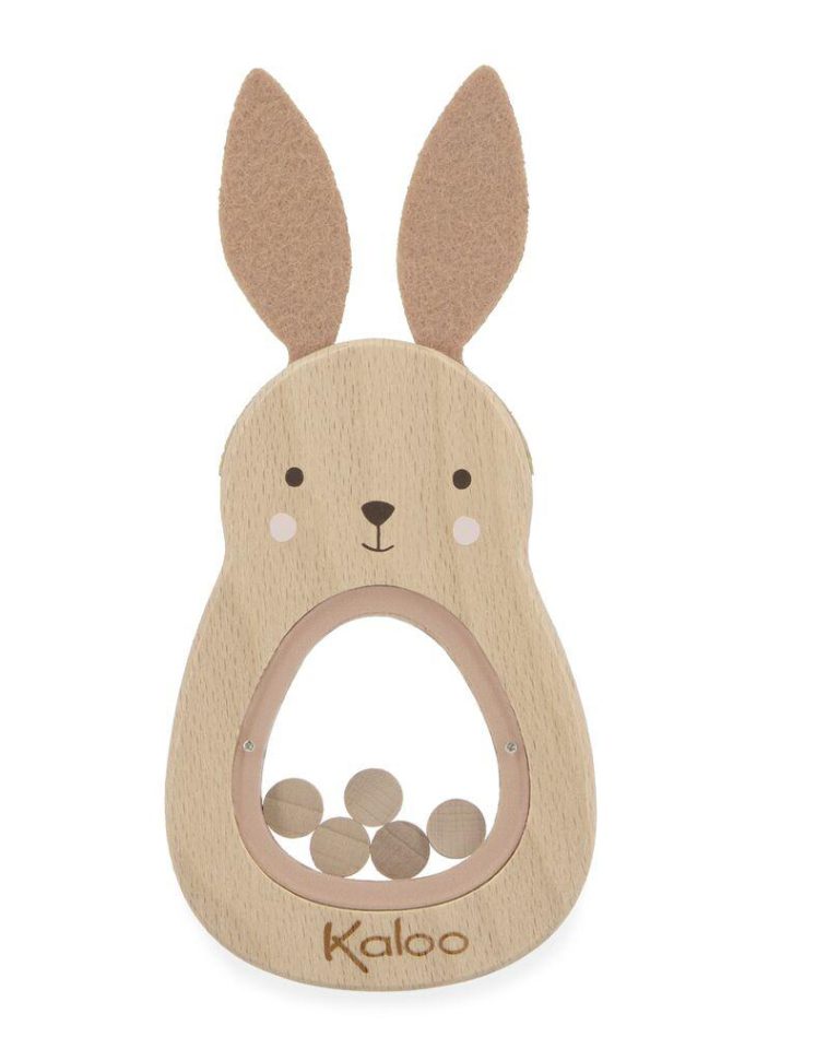 Hochet à Sons en Bois Kaloo (Lapin, Éléphant, Souris)