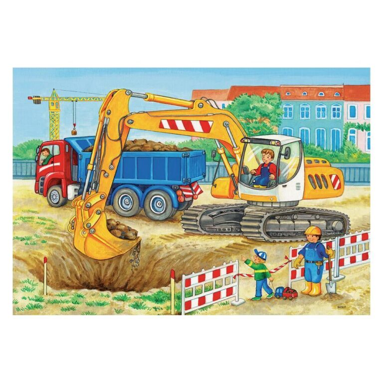 Puzzles 2 x 12 pièces Chantier et Ferme Ravensburger