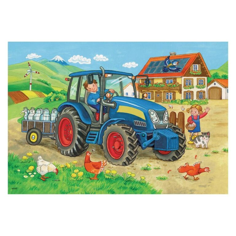Puzzles 2 x 12 pièces Chantier et Ferme Ravensburger