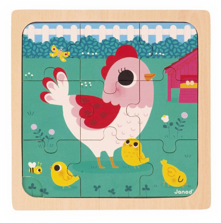 Puzzle Poulette Henriette Janod, 9 pièces