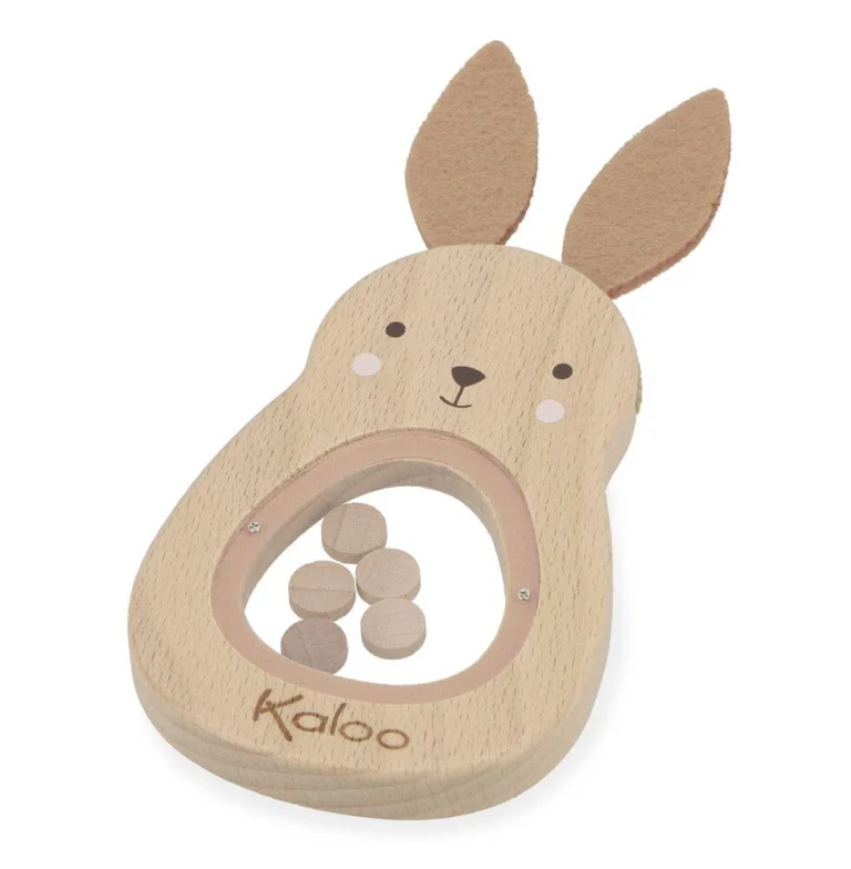 Hochet à Sons en Bois Kaloo (Lapin, Éléphant, Souris)