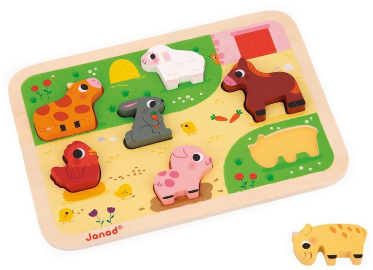 Chunky puzzle À la ferme Janod, 7 pièces