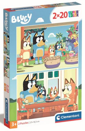 Puzzle 2 x 20 pièces Bluey Clementoni