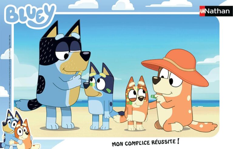 Puzzle Cadre 15 pièces Bluey à la plage Nathan