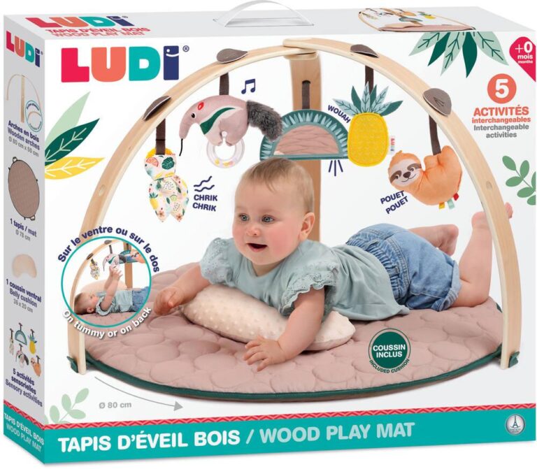 Tapis d&rsquo;éveil à arches en bois Ludi
