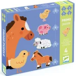 Puzzles Primo À la ferme Djeco, 3 à 6 pièces
