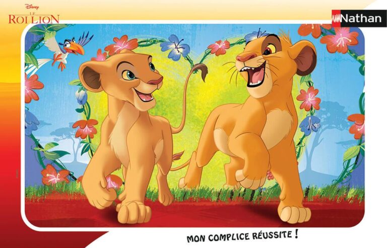 Puzzle Cadre 15 pièces Le Roi Lion Simba et Nala Nathan