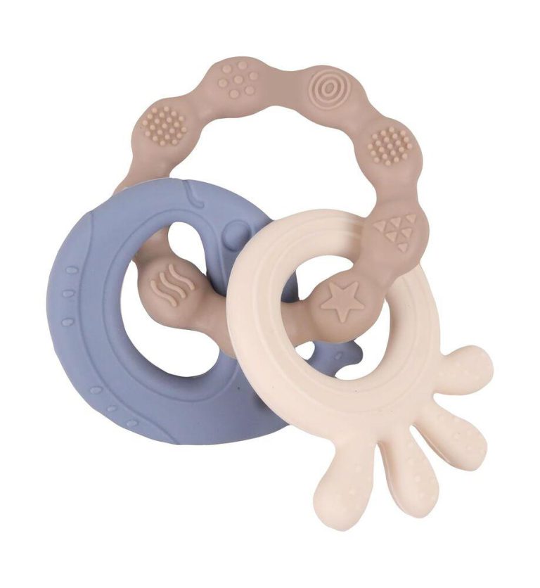 Anneau de Dentition Silicone Animaux Marins MGM (Bleu, Rose)