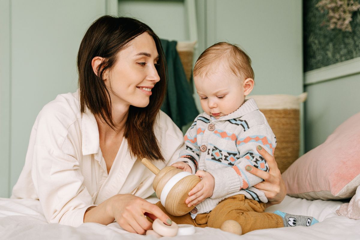 Hochet de préhension en bois pour bébé 6 mois