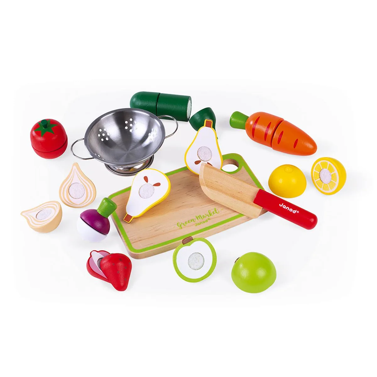 Fruits et légumes en bois à découper Janod, cadeau pour enfant de 3 ans