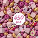 Coffret 450 perles en bois Oiseaux Djeco