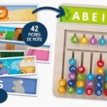 Montessori Compose-mots Lisciani, tableau de lettres à glisser