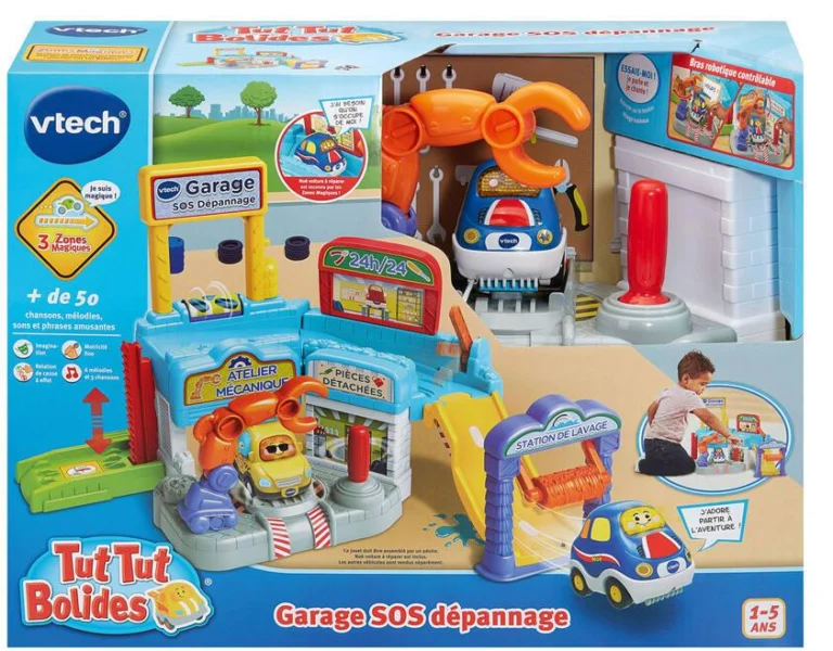 Garage SOS Dépannage Tut Tut Bolides VTech avec la voiture Noé