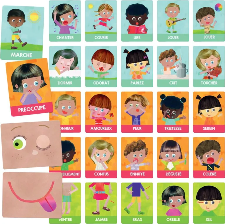 Cartes des émotions et des actions Headu Montessori
