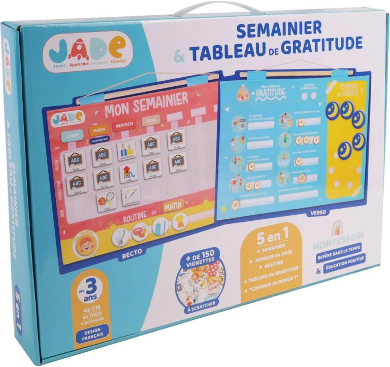 Calendrier semainier et gratitude Jade Montessori