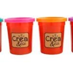 4 pots de pâte à modeler couleurs vives Créa & Cie
