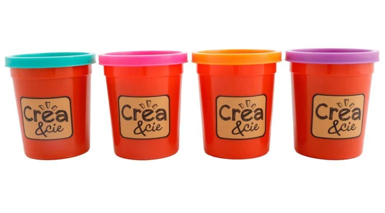 4 pots de pâte à modeler couleurs vives Créa & Cie