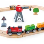 Circuit de train Hape Marchandises avec grue magnétique