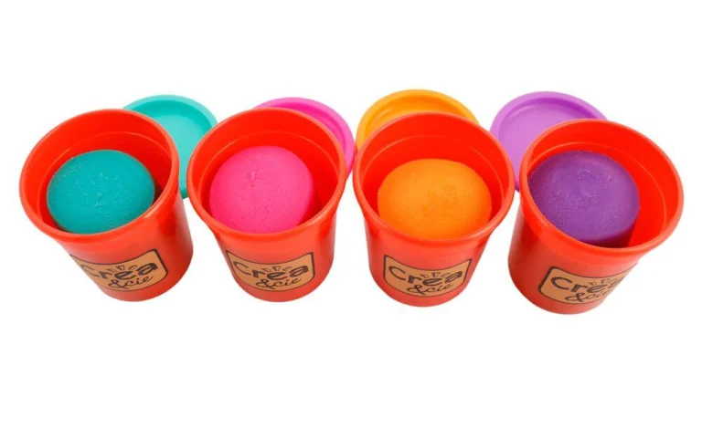 4 pots de pâte à modeler couleurs vives Créa & Cie