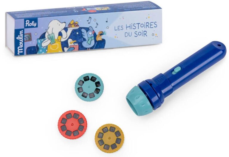Lampe torche à histoires Moulin Roty Puce & Pilou