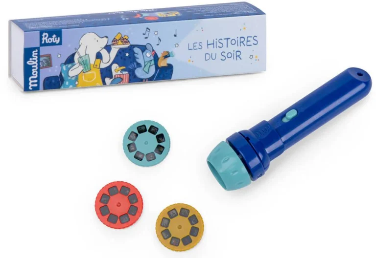 Lampe torche à histoires Moulin Roty Puce & Pilou