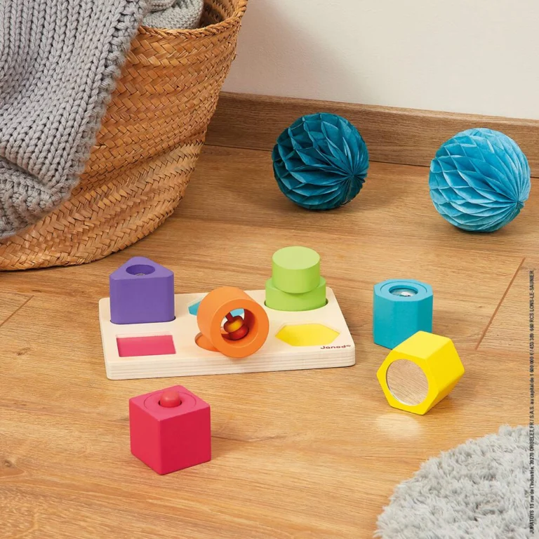 Puzzle 6 cubes sensoriels Janod, bois certifié FSC